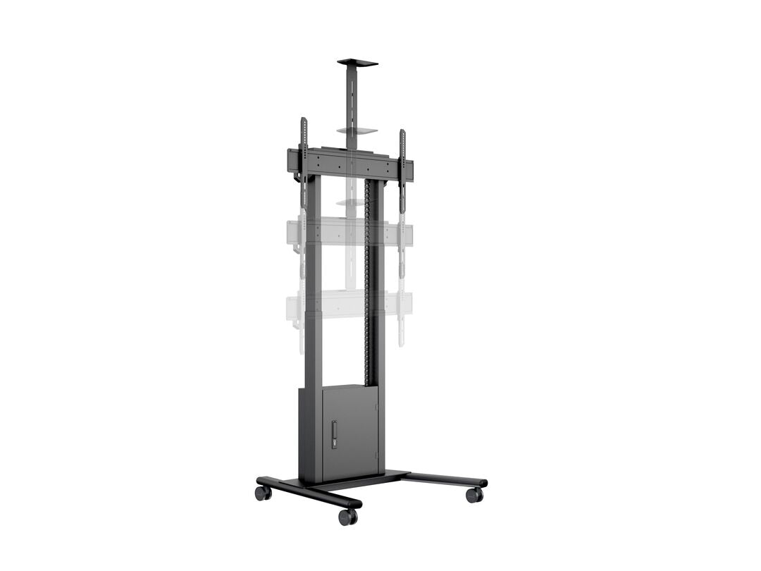 Multibrackets MB6775 Electric Height-Adjustable Display Trolley with Cam Shelf and Cabinet - Up to 42"-100" Screen Motorised Trolley Multibrackets