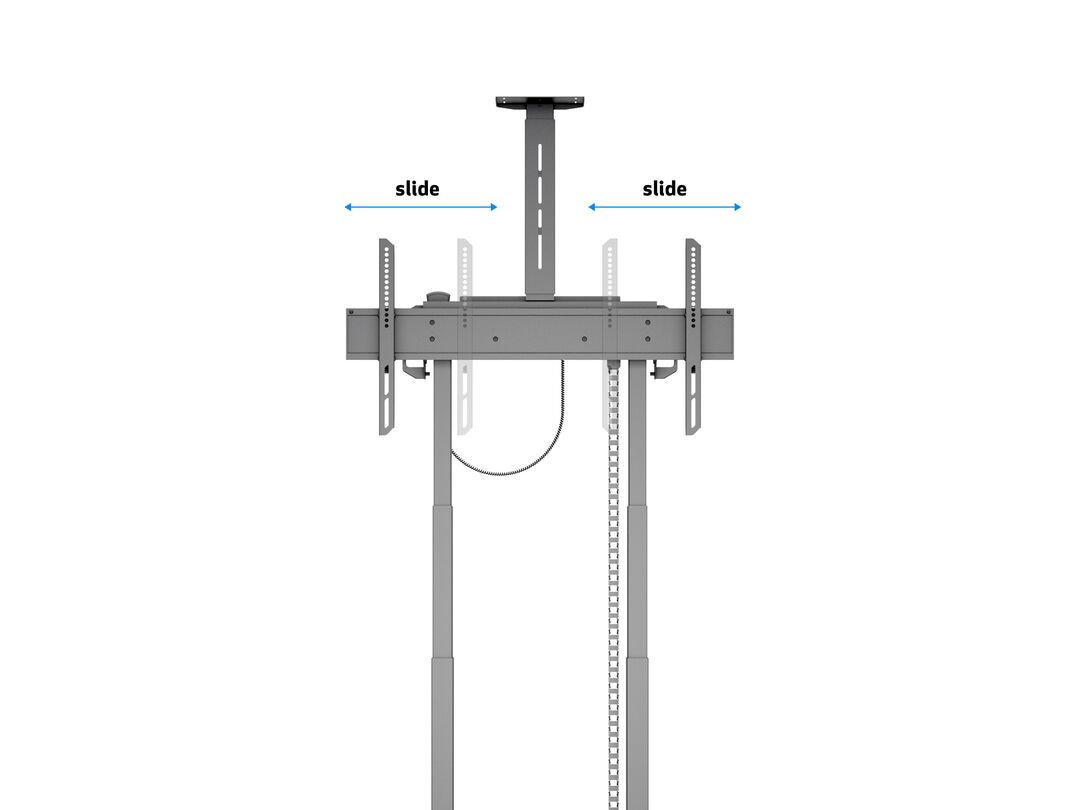 Multibrackets MB6775 Electric Height-Adjustable Display Trolley with Cam Shelf and Cabinet - Up to 42"-100" Screen Motorised Trolley Multibrackets