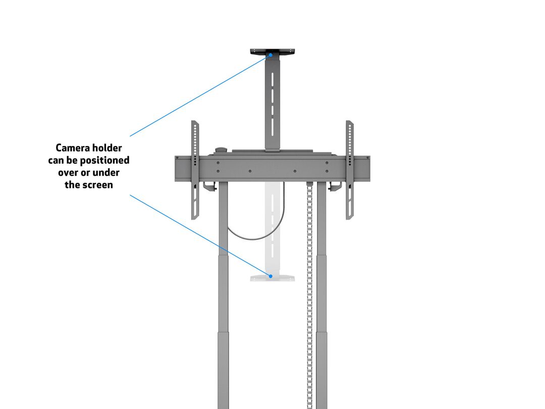 Multibrackets MB6775 Electric Height-Adjustable Display Trolley with Cam Shelf and Cabinet - Up to 42"-100" Screen Motorised Trolley Multibrackets