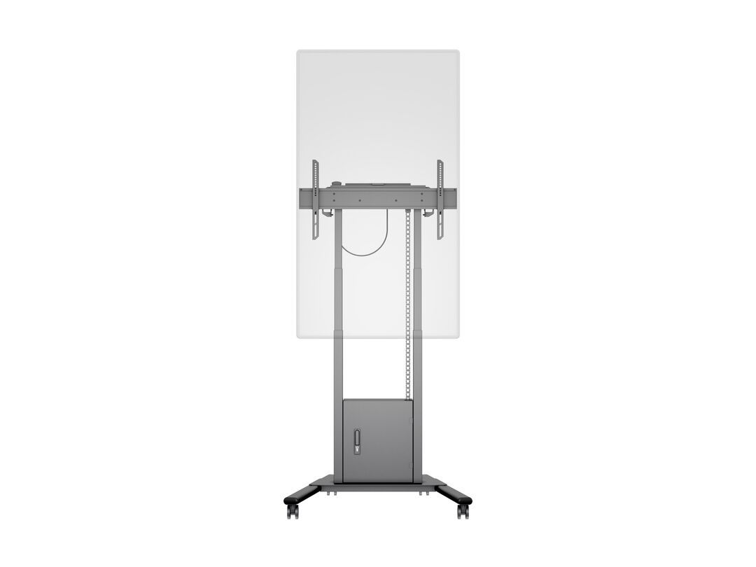Multibrackets MB6775 Electric Height-Adjustable Display Trolley with Cam Shelf and Cabinet - Up to 42"-100" Screen Motorised Trolley Multibrackets