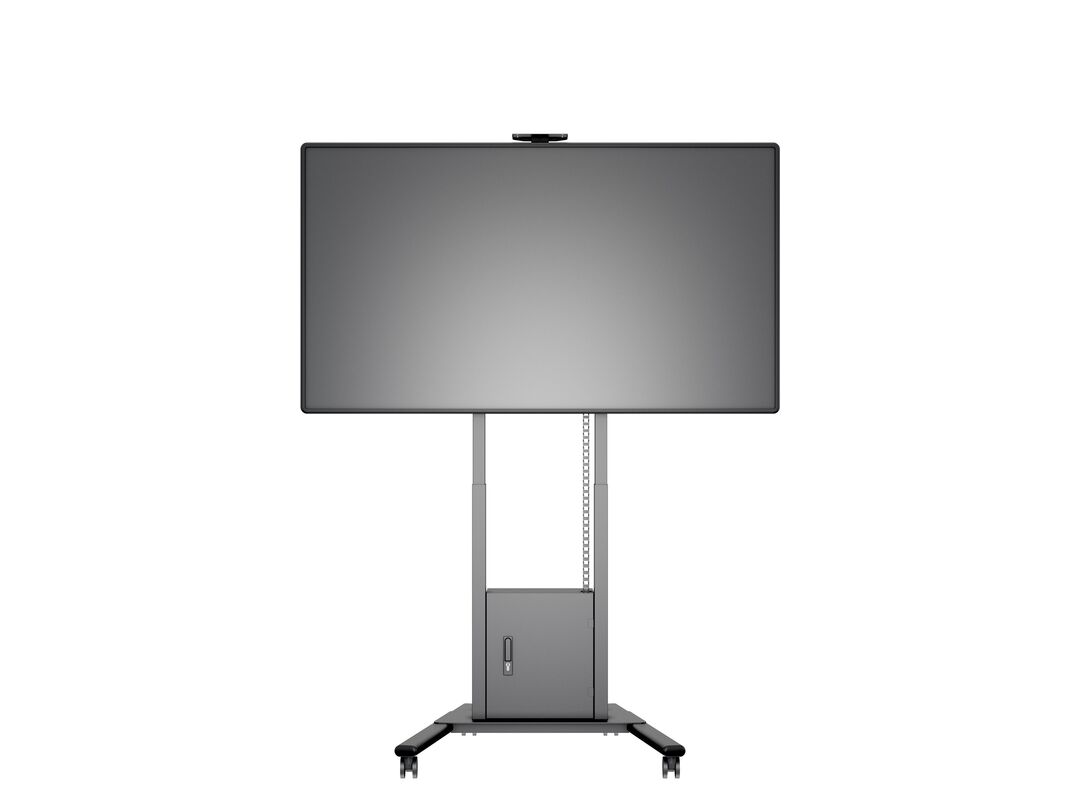 Multibrackets MB6775 Electric Height-Adjustable Display Trolley with Cam Shelf and Cabinet - Up to 42"-100" Screen Motorised Trolley Multibrackets