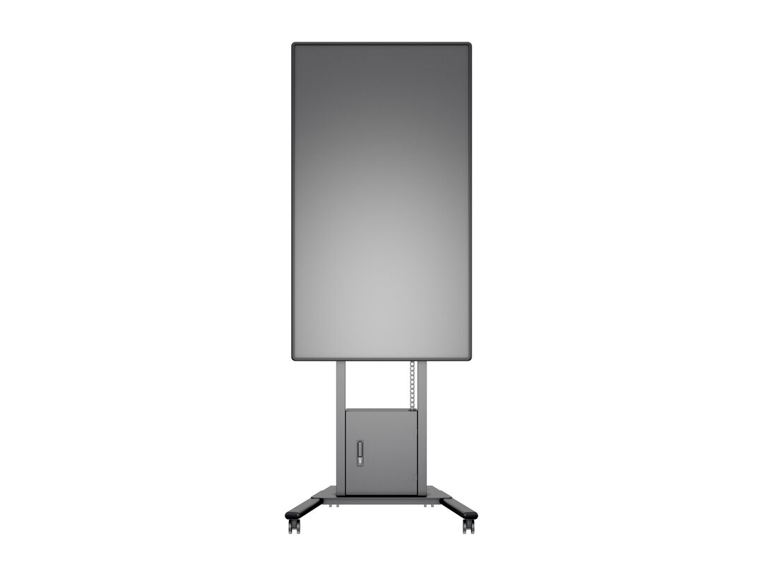 Multibrackets MB6775 Electric Height-Adjustable Display Trolley with Cam Shelf and Cabinet - Up to 42"-100" Screen Motorised Trolley Multibrackets