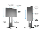 Multibrackets MB6775 Electric Height-Adjustable Display Trolley with Cam Shelf and Cabinet - Up to 42"-100" Screen Motorised Trolley Multibrackets