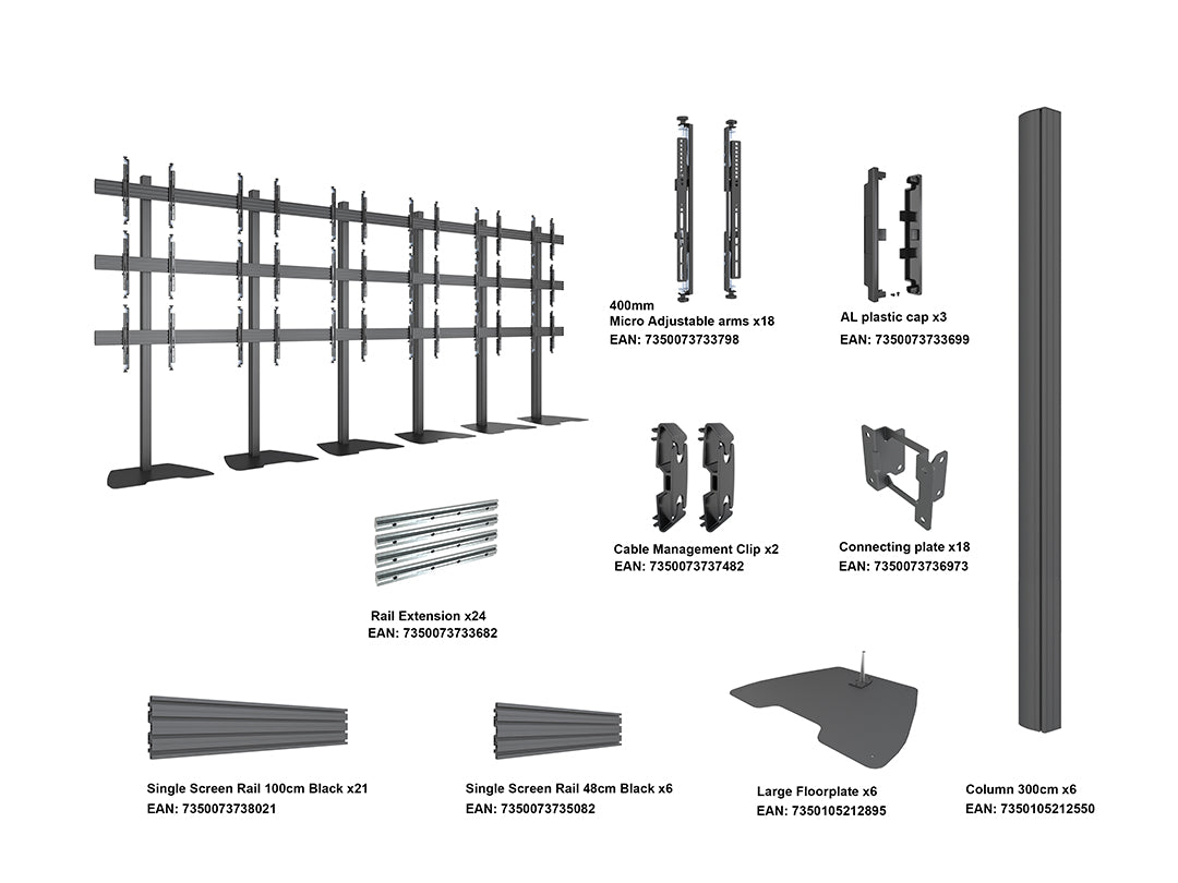 Multibrackets MBF6x3U M Pro Series Video Wall Stand - (43"-65") Floor Stand Multibrackets