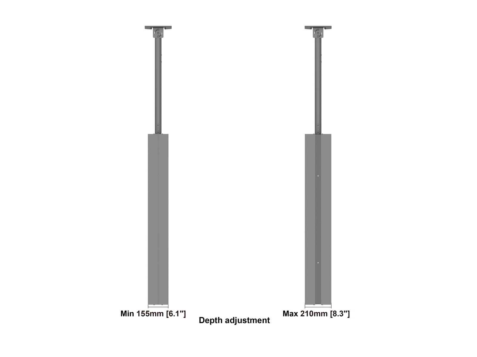 Multibrackets M Pro Series Enclosure 55" Ceiling Mount B2B Medium Black Signage Display Enclosures Multibrackets