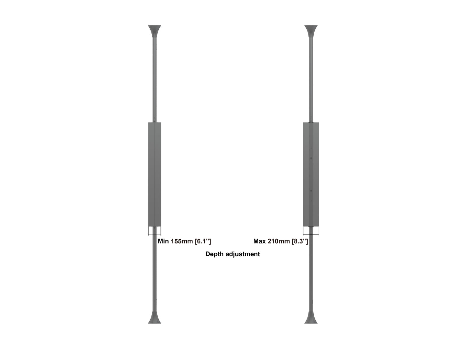 Multibrackets M Pro Series Enclosure 55" Floor to Ceiling Mount B2B Medium - 3m Length Signage Display Enclosures Multibrackets