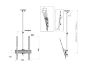 Multibrackets 42" - 75" MBC1UP 1.5m Pole Display Ceiling Mount Pro Ceiling Mount Bracket Multibrackets