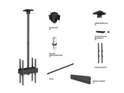 Multibrackets 40" - 75" MBC1UX2P 1.5m Display Ceiling Mount Pro For 2 Screens Ceiling Mount Bracket Multibrackets