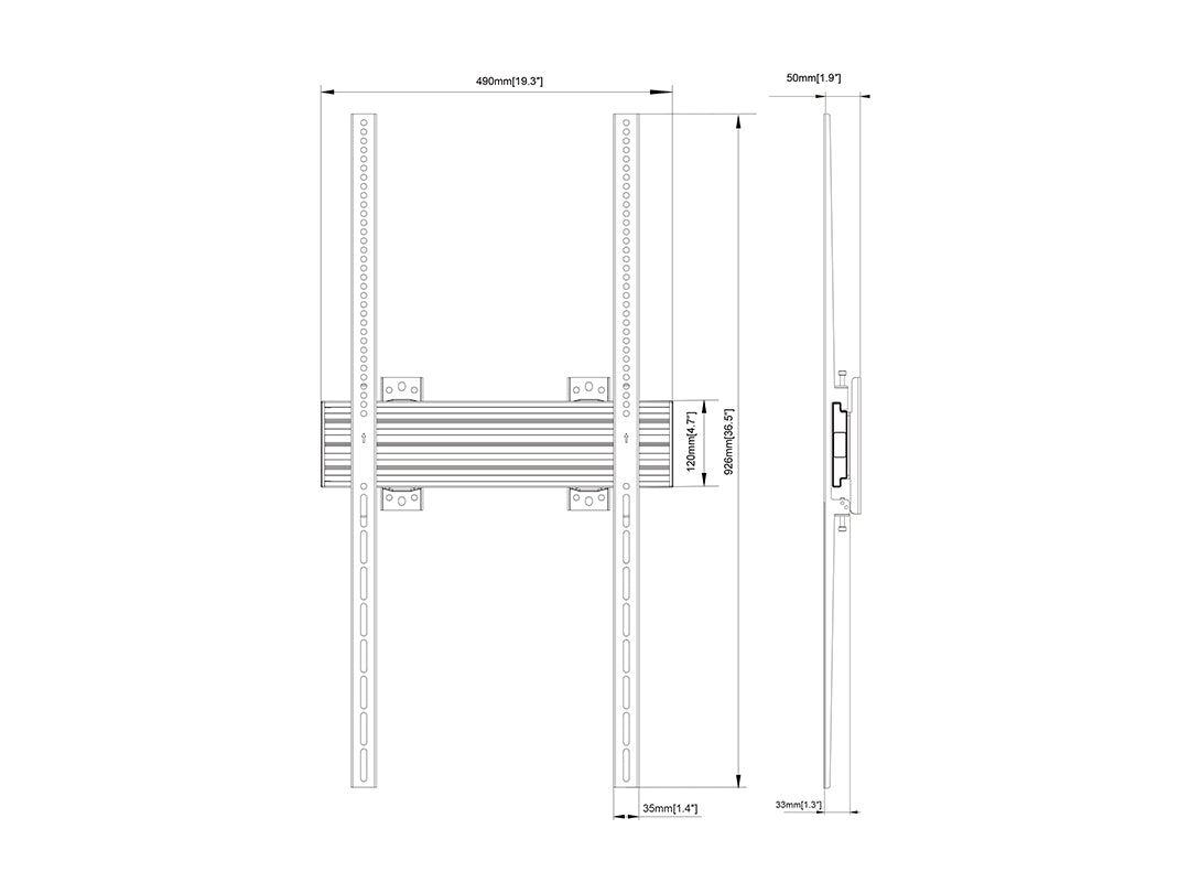 Multibrackets MBW1UP Fixed M Wallmount Pro - (40"-100") Wall Mount Bracket Multibrackets
