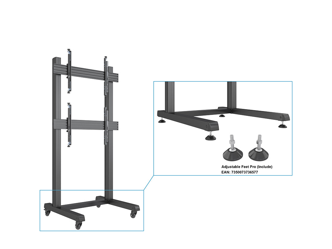 Multibrackets M Pro Series Video Wall Stand 1X2 - (46"-75") Video Wall Mount Multibrackets