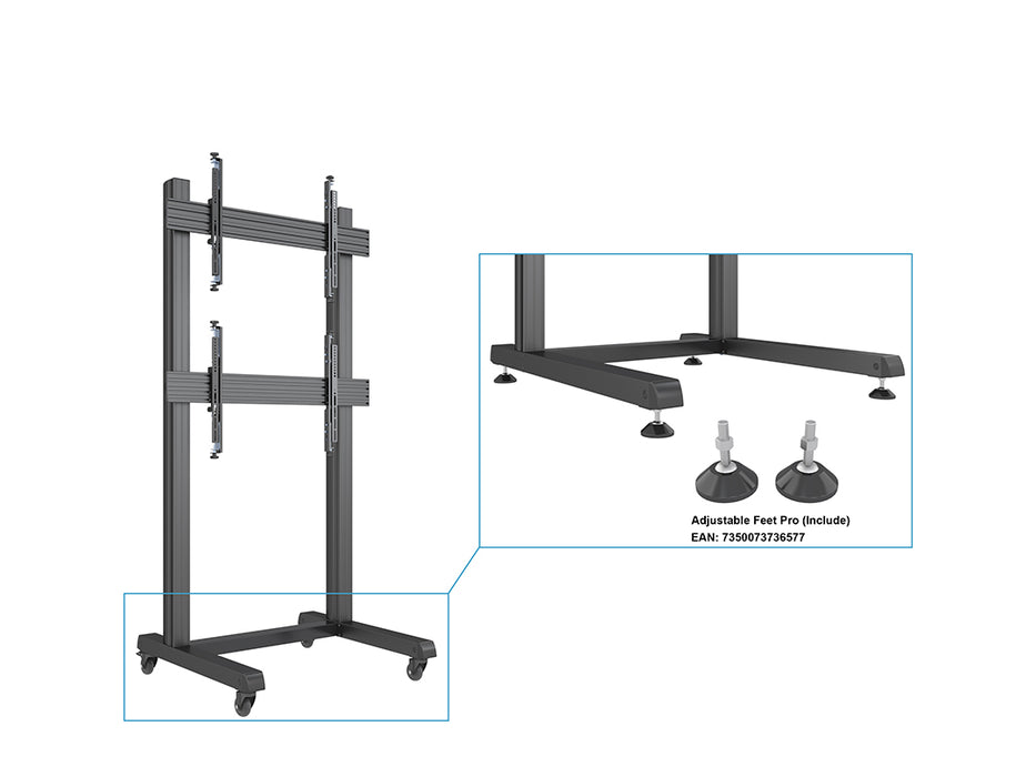 Multibrackets M Pro Series Video Wall Stand 1X2 - (46"-75") Video Wall Mount Multibrackets