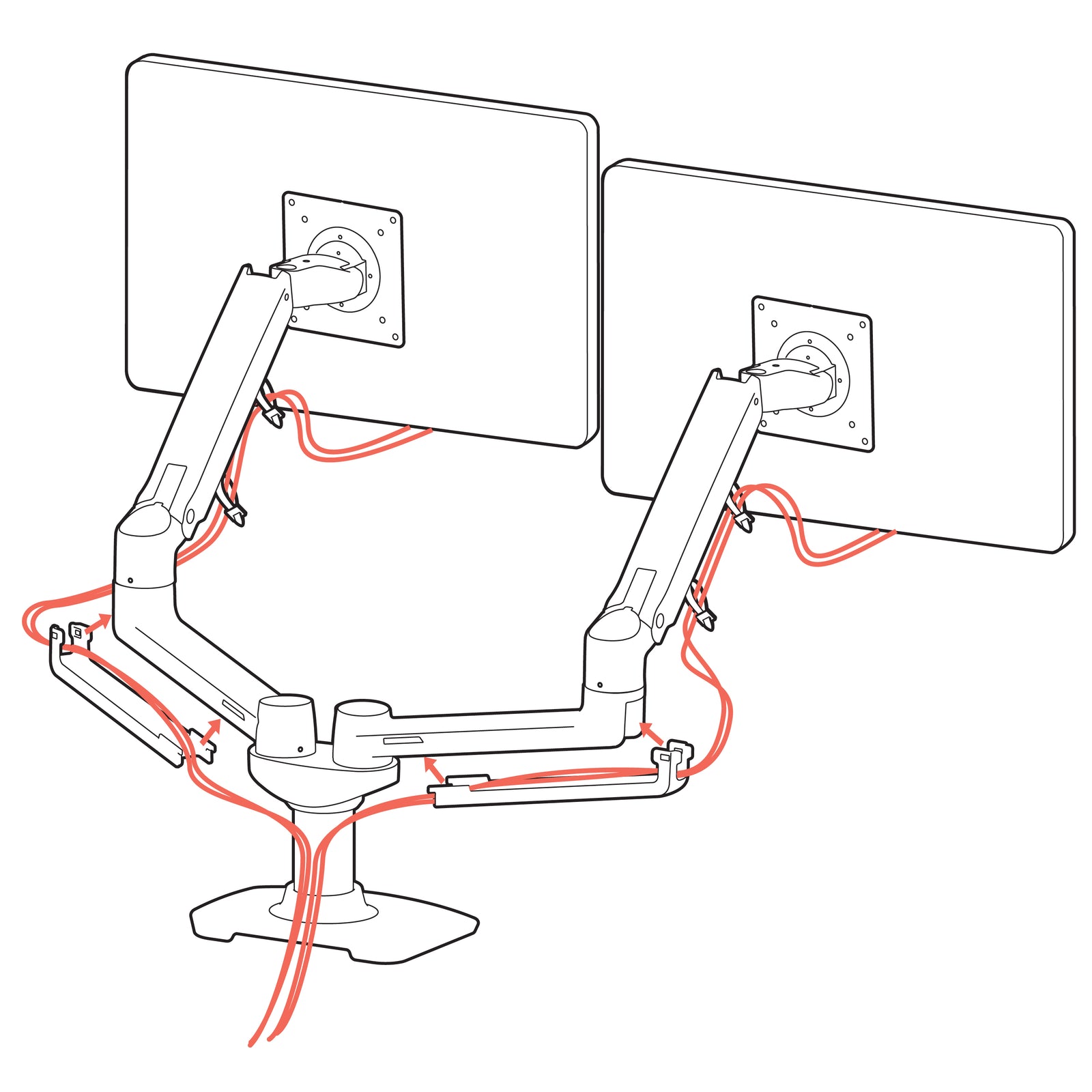 Ergotron LX Up to 27" Dual Side-by-Side Arm (Polished Aluminum) | 45-491-216 Monitor Arm Desk Mount Ergotron