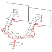 Ergotron LX Up to 27" Dual Side-by-Side Arm (Polished Aluminum) | 45-491-216 Monitor Arm Desk Mount Ergotron