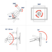 Ergotron LX Up to 27" Dual Side-by-Side Arm (Polished Aluminum) | 45-491-216 Monitor Arm Desk Mount Ergotron
