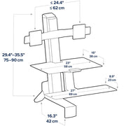 Ergotron 33-349-211 WorkFit-S, Dual Workstation with Worksurface, White Monitor Arm Desk Mount Ergotron
