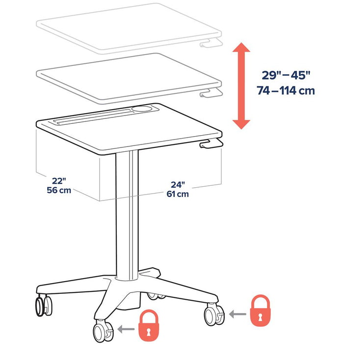 Ergotron 24-547-003 LearnFit® Sit-Stand Desk, Short | 74 - 114cm