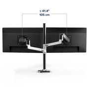 Ergotron LX Dual Stacking Arm, Tall Pole - For Up To 40" Screens - (Polished Aluminum) | 45-549-026 Monitor Arm Desk Mount Ergotron