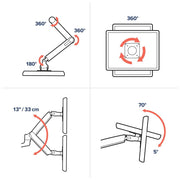 Ergotron LX Dual Stacking Arm, Tall Pole - For Up To 40" Screens - (Polished Aluminum) | 45-549-026 Monitor Arm Desk Mount Ergotron