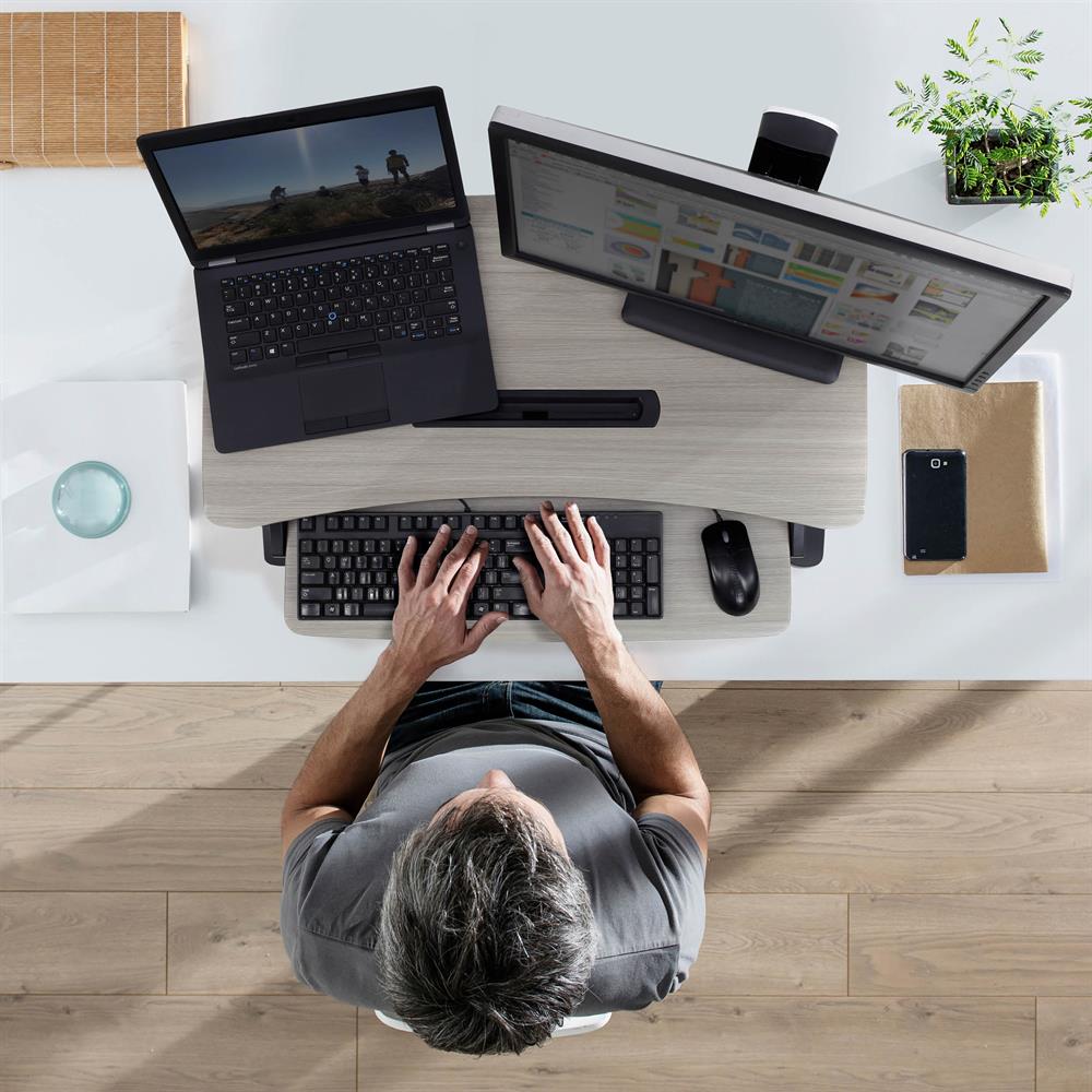 Ergotron WorkFit-Z Mini, Standing Desk Workstation | 33-458-917 Monitor Arm Desk Mount Ergotron