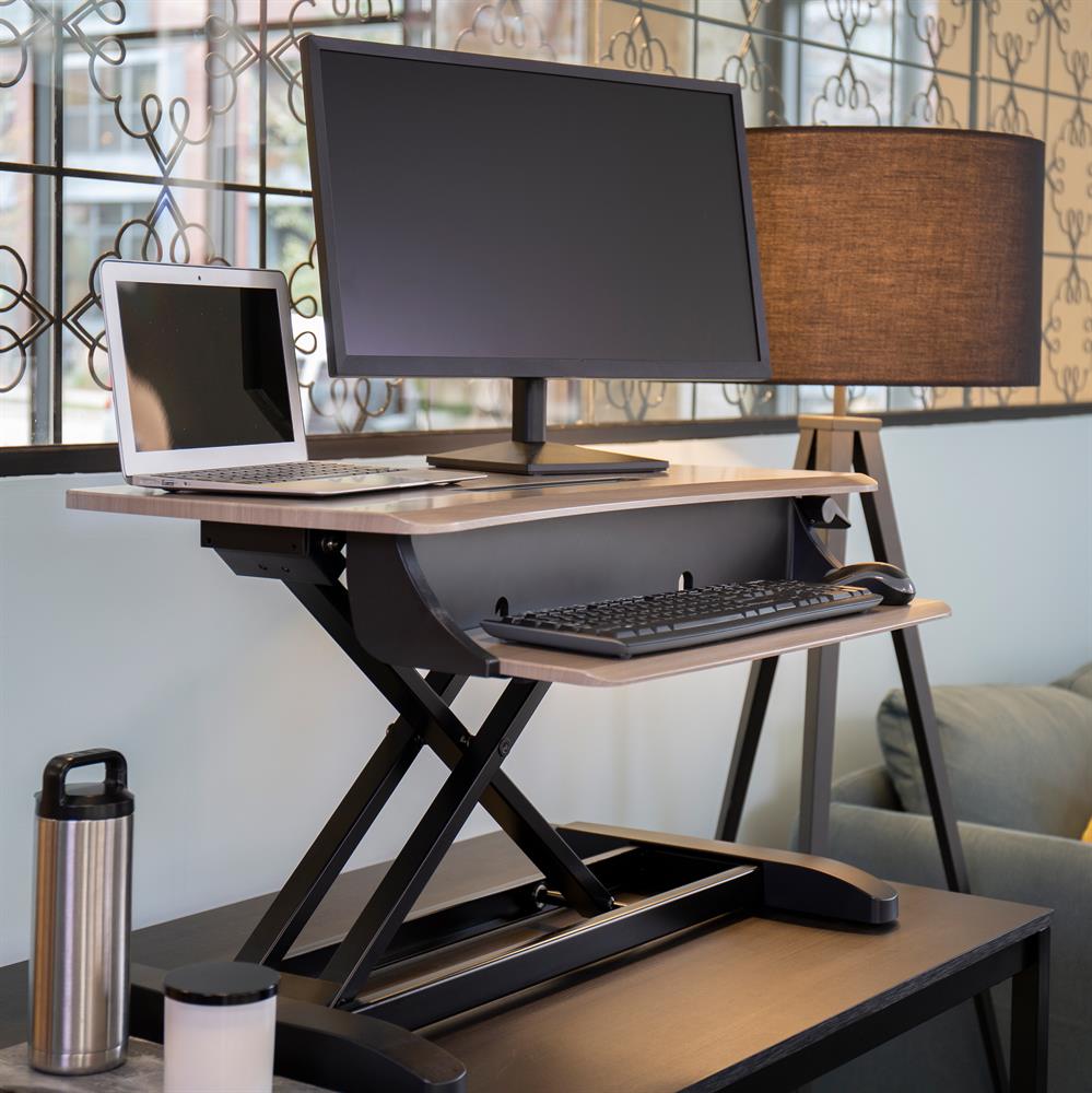 Ergotron WorkFit-Z Mini, Standing Desk Workstation | 33-458-917 Monitor Arm Desk Mount Ergotron