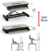 Ergotron WorkFit-Z Mini, Standing Desk Workstation | 33-458-917 Monitor Arm Desk Mount Ergotron