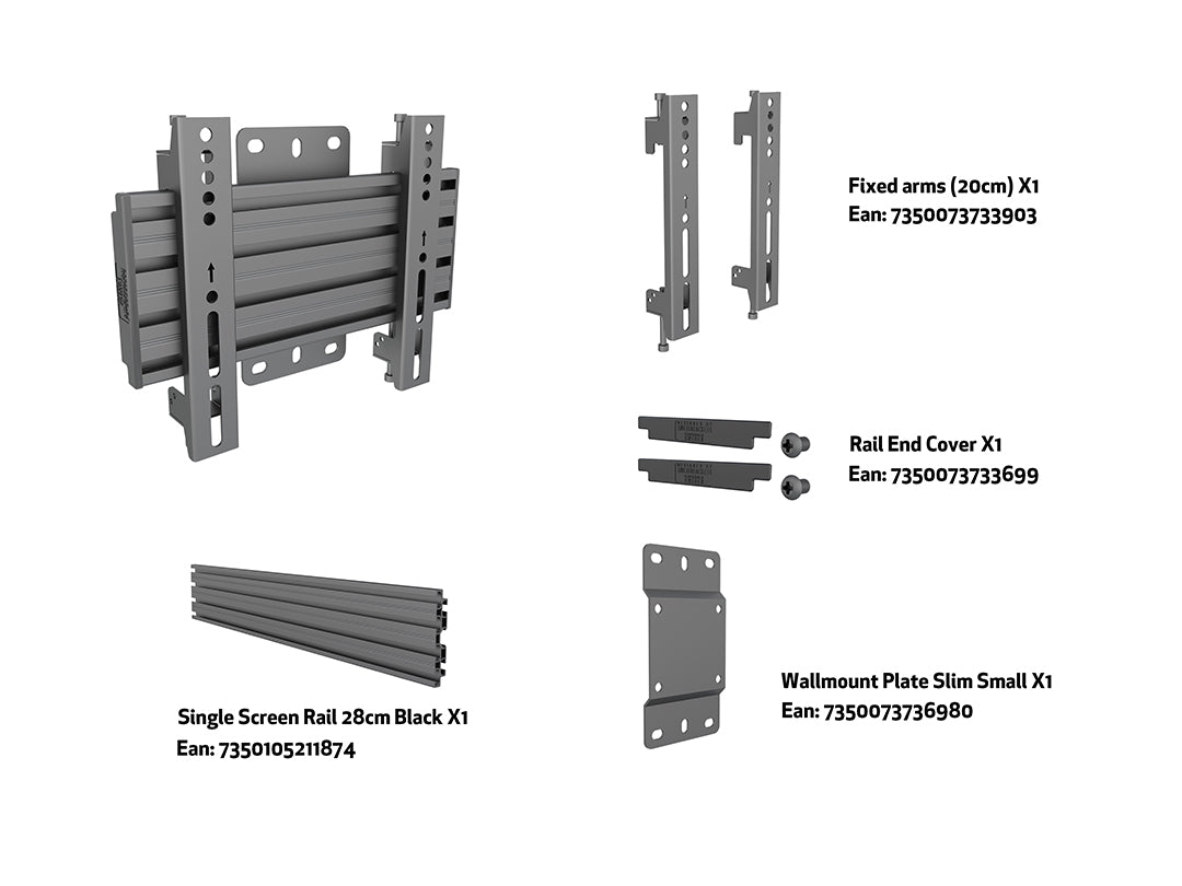 Multibrackets MBW1U Fixed M Wallmount Pro - (17"-42") Wall Mount Bracket Multibrackets