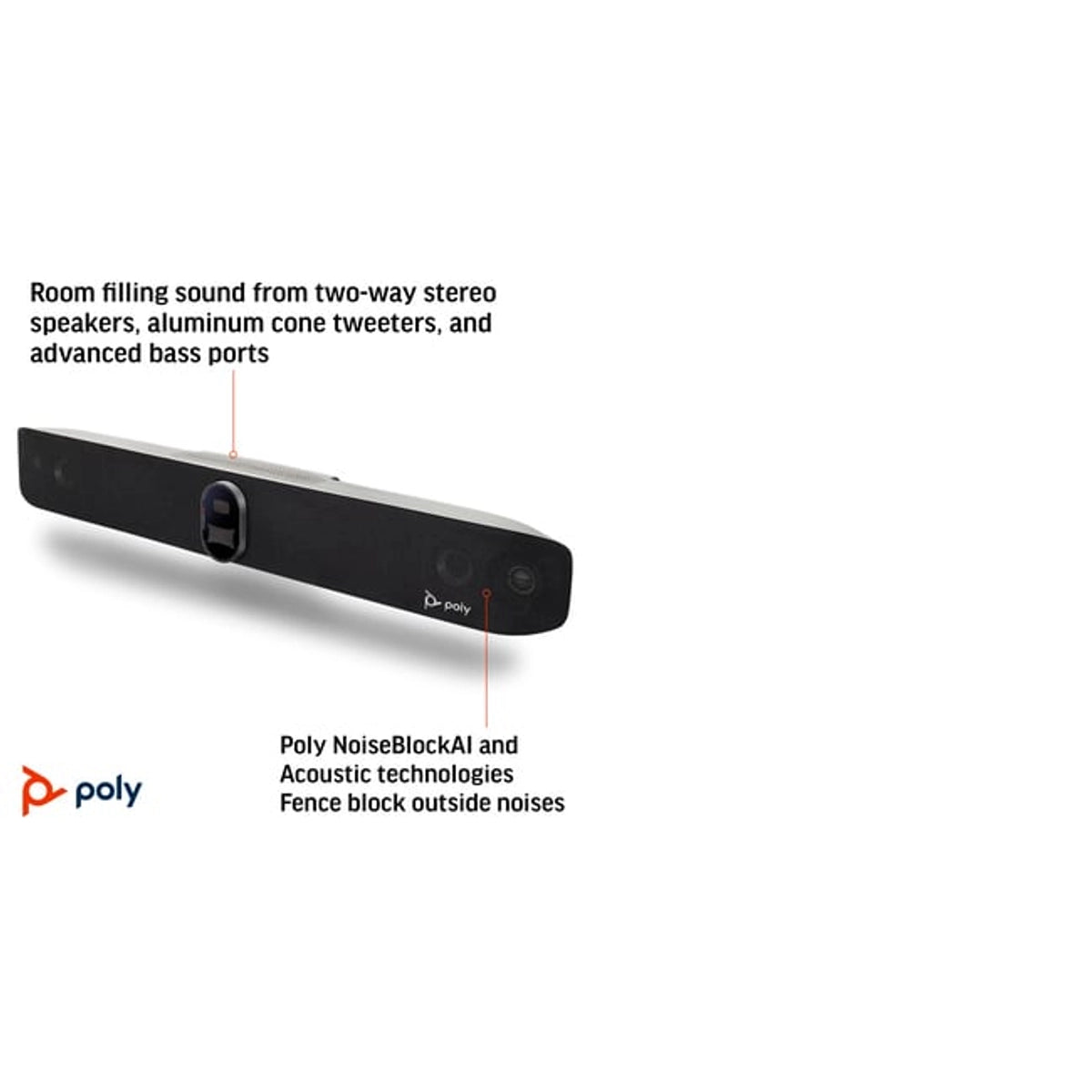 POLY Studio X70 All-In-One Video Bar with TC8 Controller Kit | 83Z52AA#ABU Video Conferencing System Poly
