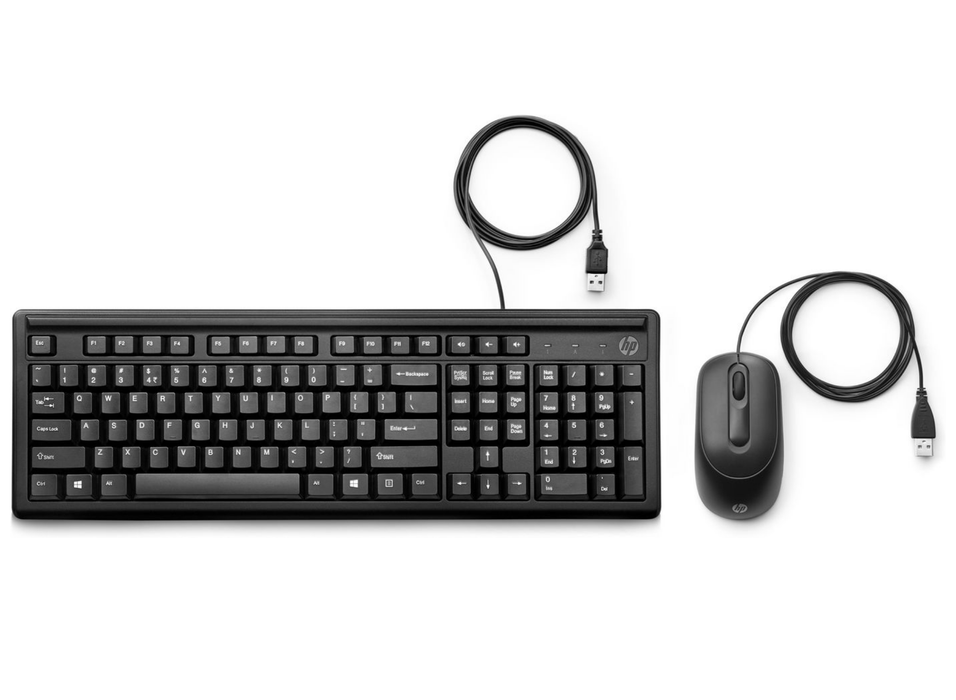 HP 160 Wired Keyboard & Mouse Combo – Full-Size USB | 6HD76AA#ABB Keyboard & Mouse HP