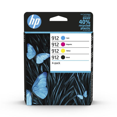HP 912 4-Pack Black/Cyan/Magenta/Yellow Original Ink Cartridges INK Cartridges HP