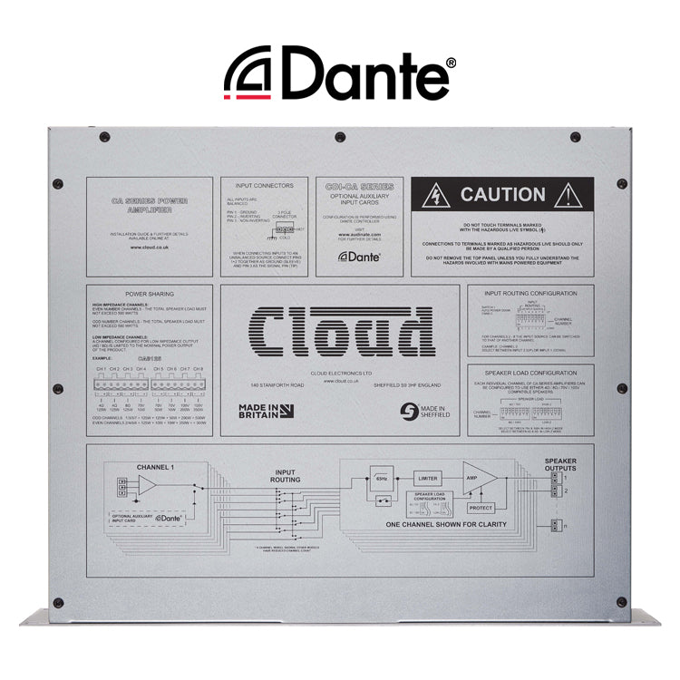 Cloud Electronics CA8125 8 Channel Amplifier 125w Per Output Channel Audio Amplifier Cloud Electronics