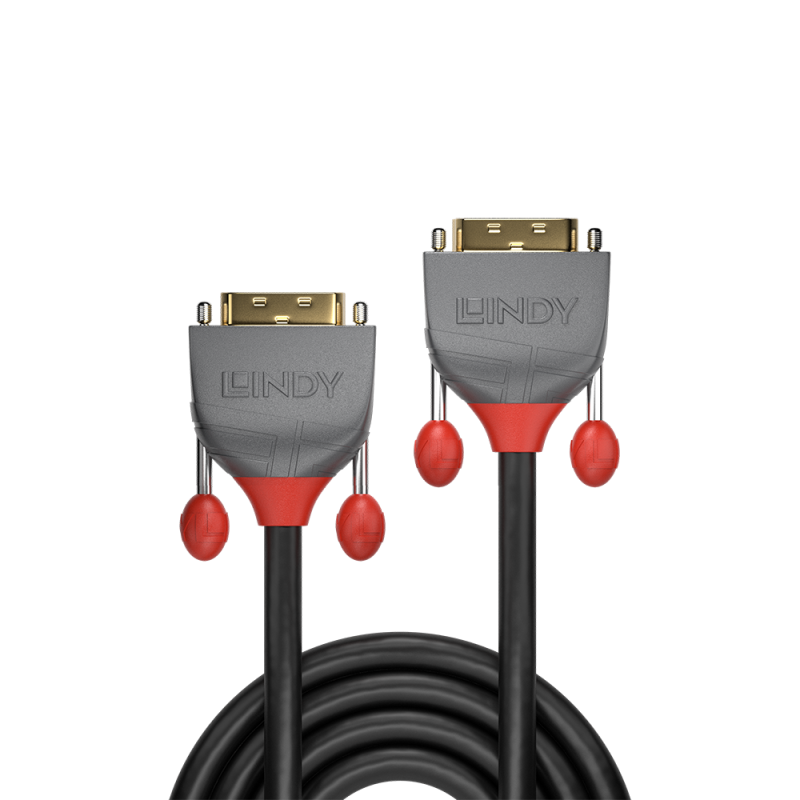Lindy 7.5m DVI-D Dual Link Cable, Anthra Line | 36225 Audio / Video Cable Lindy