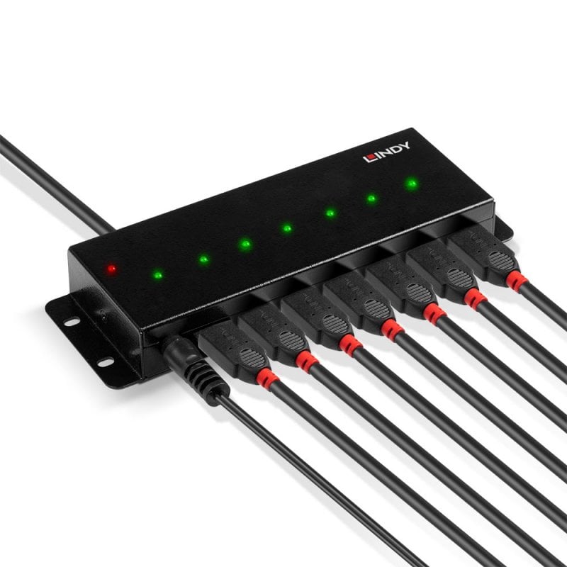 Lindy 7 Port USB 2.0 Metal Hub | 42794 USB Hub & Docking Station Lindy