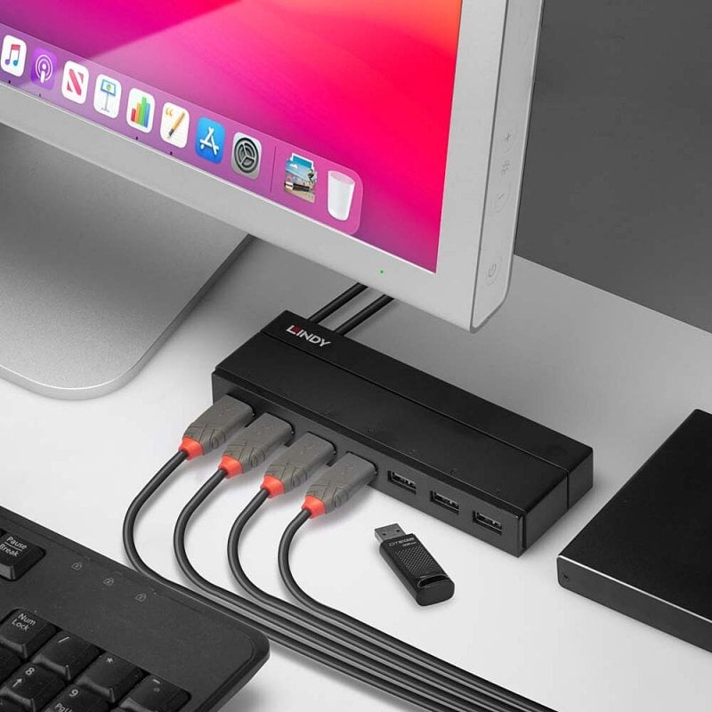 Lindy 7 Port USB 3.0 Hub | 43228 USB Hub & Docking Station Lindy