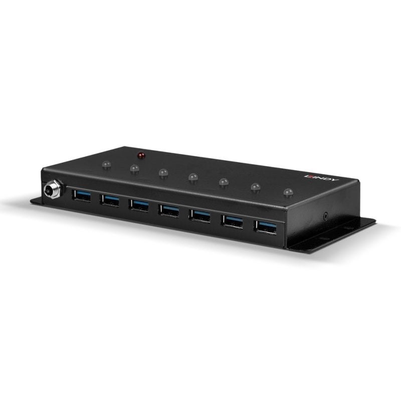 Lindy 7 Port USB 3.0 Metal Hub | 43128 USB Hub & Docking Station Lindy