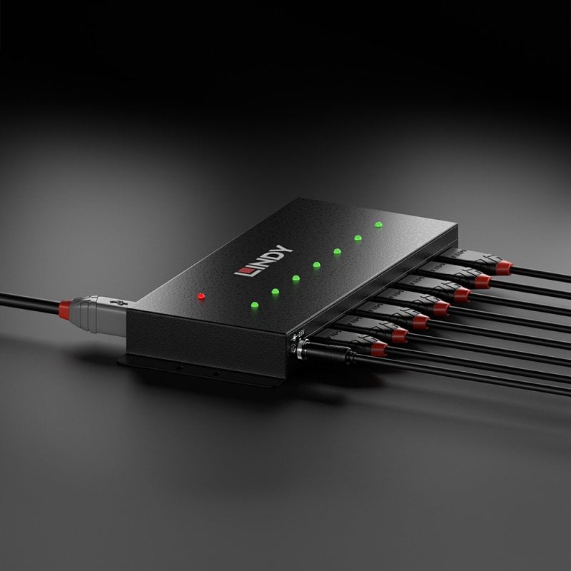 Lindy 7 Port USB 3.0 Metal Hub | 43128 USB Hub & Docking Station Lindy