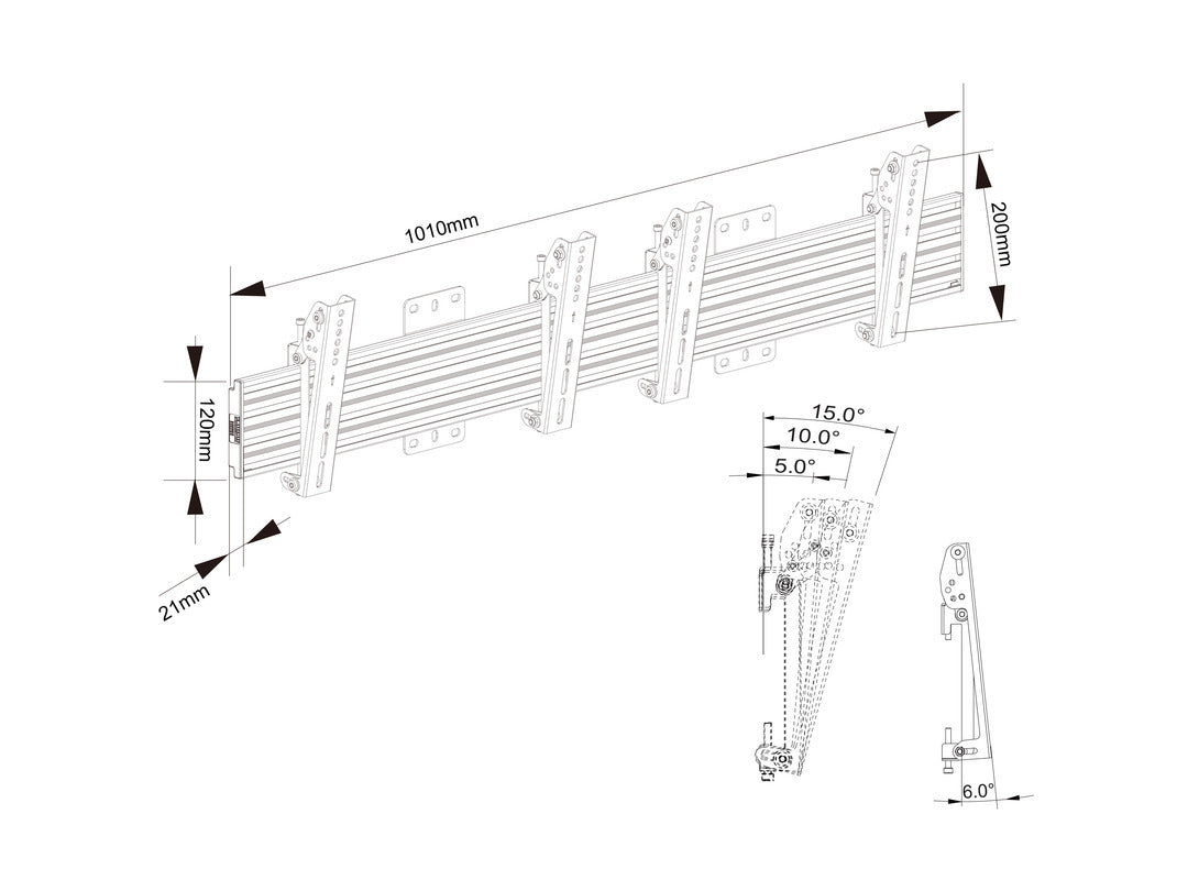 Multibrackets MBW2U Tilt 27"-32" Pro Series Menu Board Wall Bracket For 2 Screen Wall Mount Bracket Multibrackets