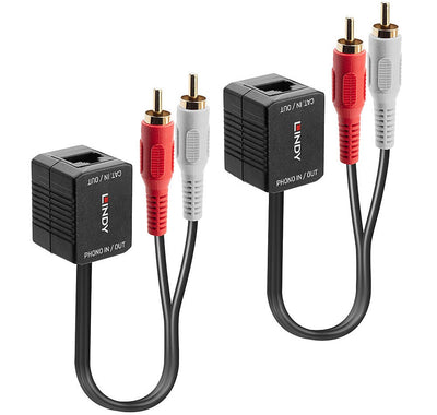 Lindy 500m Cat.6 Phono Analogue Audio Extender | 70460 AV Extender Lindy