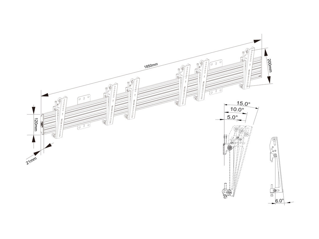 Multibrackets MBW3U Tilt 27"-32" Pro Series Menu Board Wall Bracket For 3 Screen Wall Mount Bracket Multibrackets