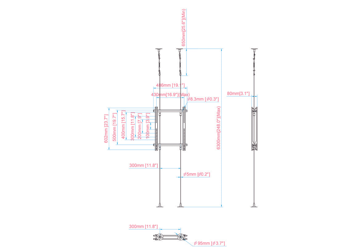 Multibrackets M Pro Series Wire 6000 Back to Back - (32" - 65") Mounting Accessory Multibrackets