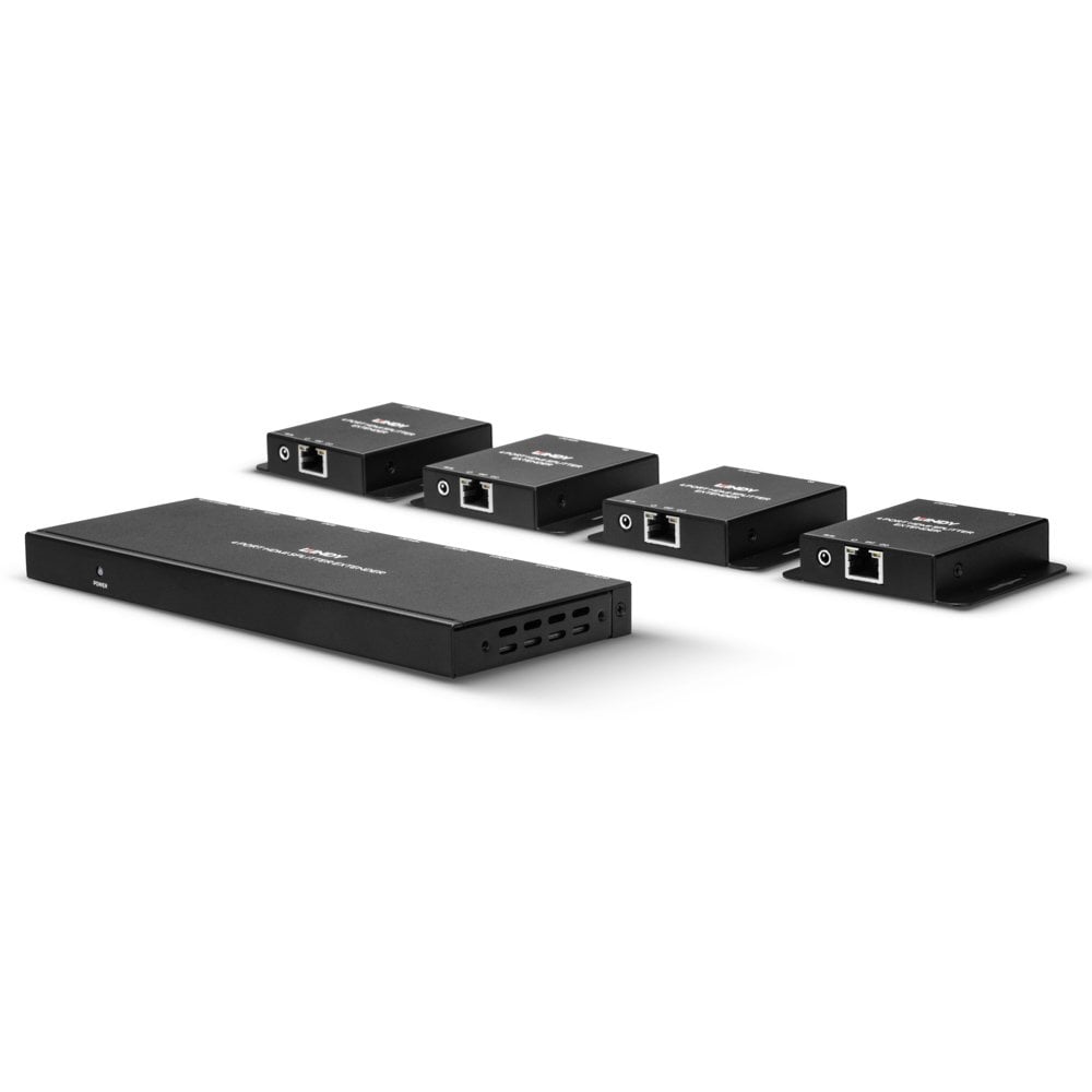Lindy 70m Cat.6 4 Port HDMI 4K30 & IR Splitter Extender with Loop Out | 38155 AV Extender Lindy