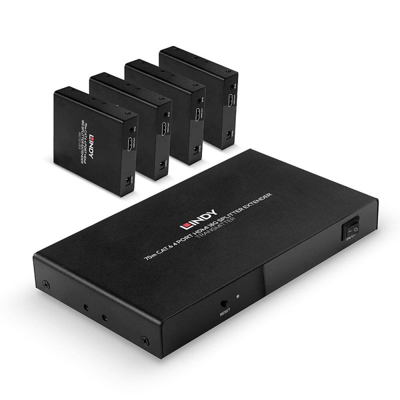 Lindy 70m Cat.6 4 Port HDMI 4K60 Splitter Extender | 38262 AV Extender Lindy