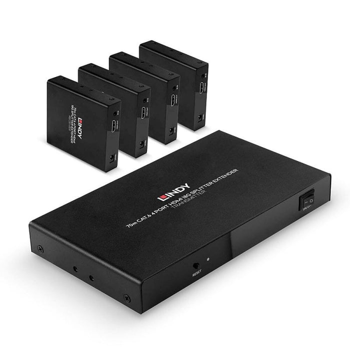 Lindy 70m Cat.6 4 Port HDMI 4K60 Splitter Extender | 38262 AV Extender Lindy