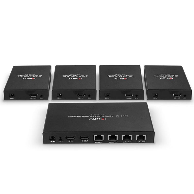 Lindy 70m Cat.6 4 Port HDMI 4K60 Splitter Extender | 38262 AV Extender Lindy