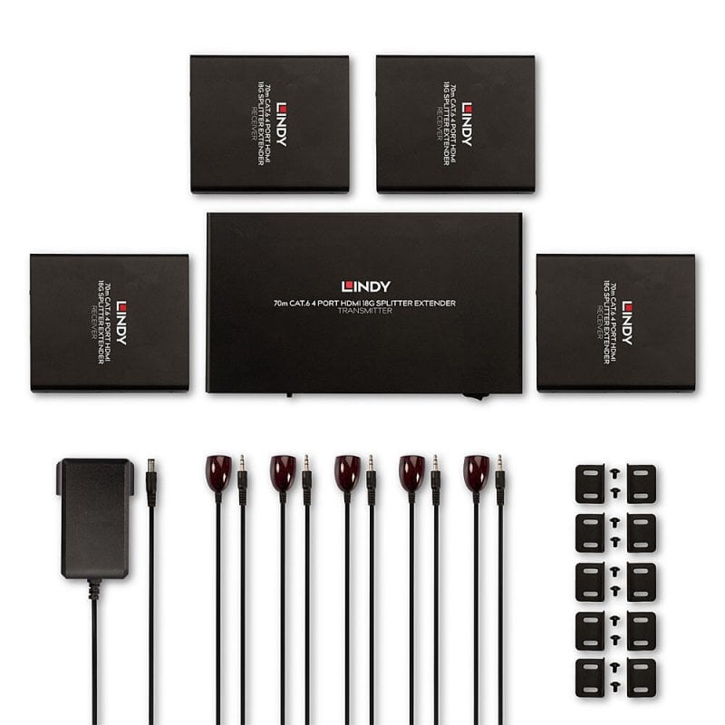 Lindy 70m Cat.6 4 Port HDMI 4K60 Splitter Extender | 38262 AV Extender Lindy