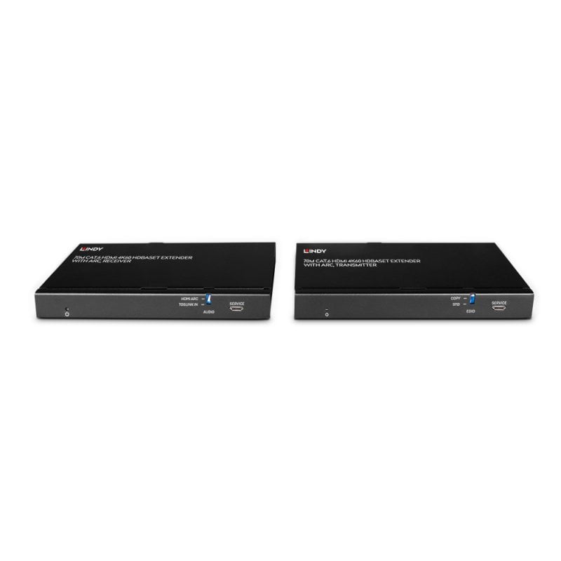 Lindy 70m Cat.6 HDMI 4K60, Audio, IR & RS-232 HDBaseT Extender with ARC | 38349 AV Extender Lindy