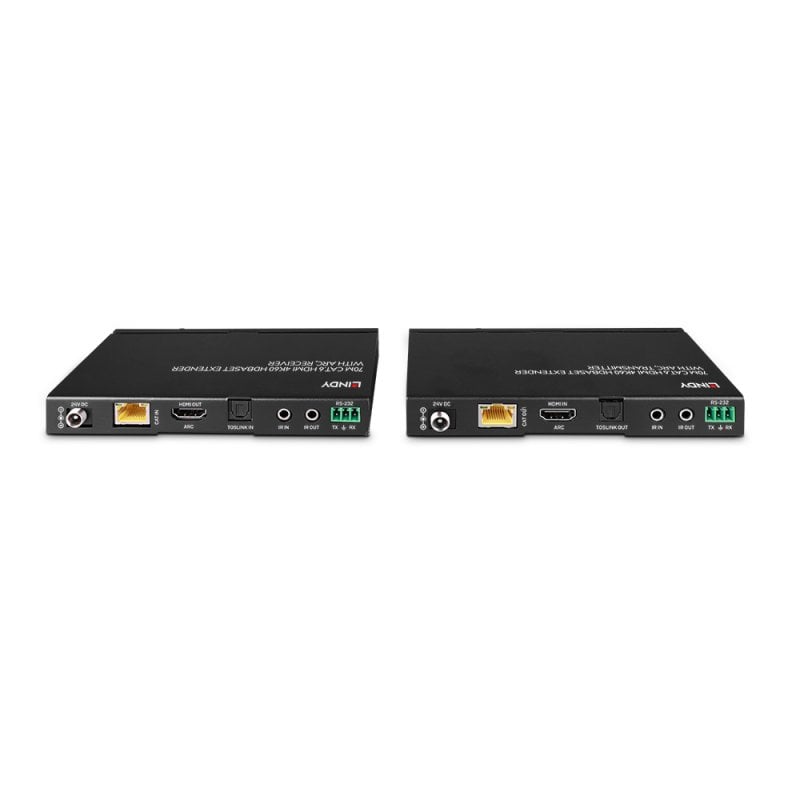 Lindy 70m Cat.6 HDMI 4K60, Audio, IR & RS-232 HDBaseT Extender with ARC | 38349 AV Extender Lindy