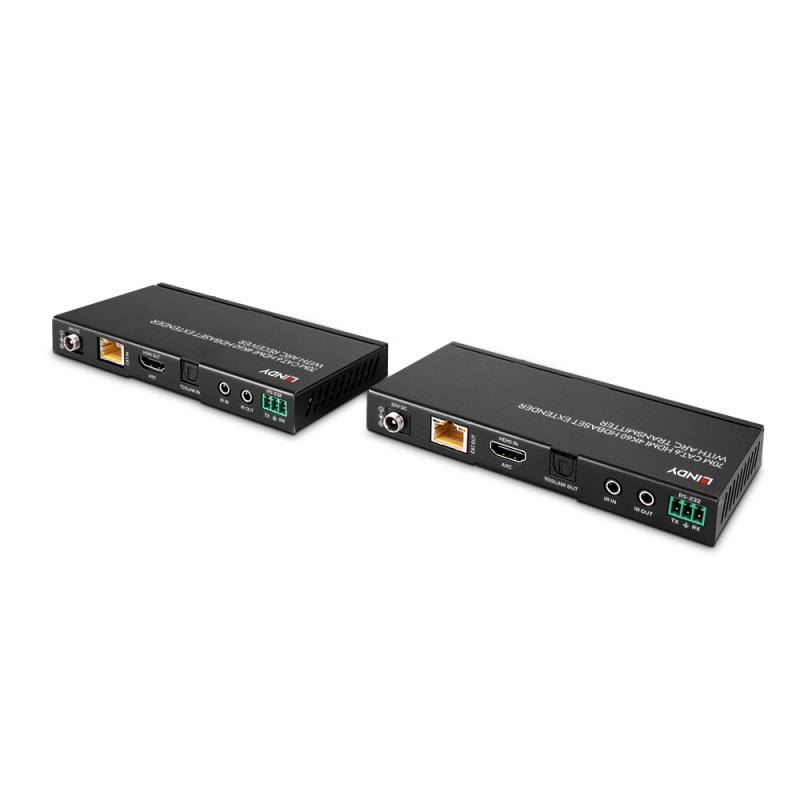 Lindy 70m Cat.6 HDMI 4K60, Audio, IR & RS-232 HDBaseT Extender with ARC | 38349 AV Extender Lindy