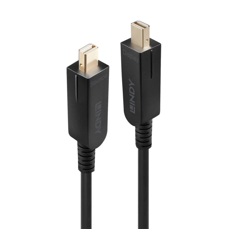 Lindy 70m Fibre Optic Hybrid Mini DisplayPort 1.4 Cable with Detachable DP Connectors | 38485 Adapter / Converter Lindy