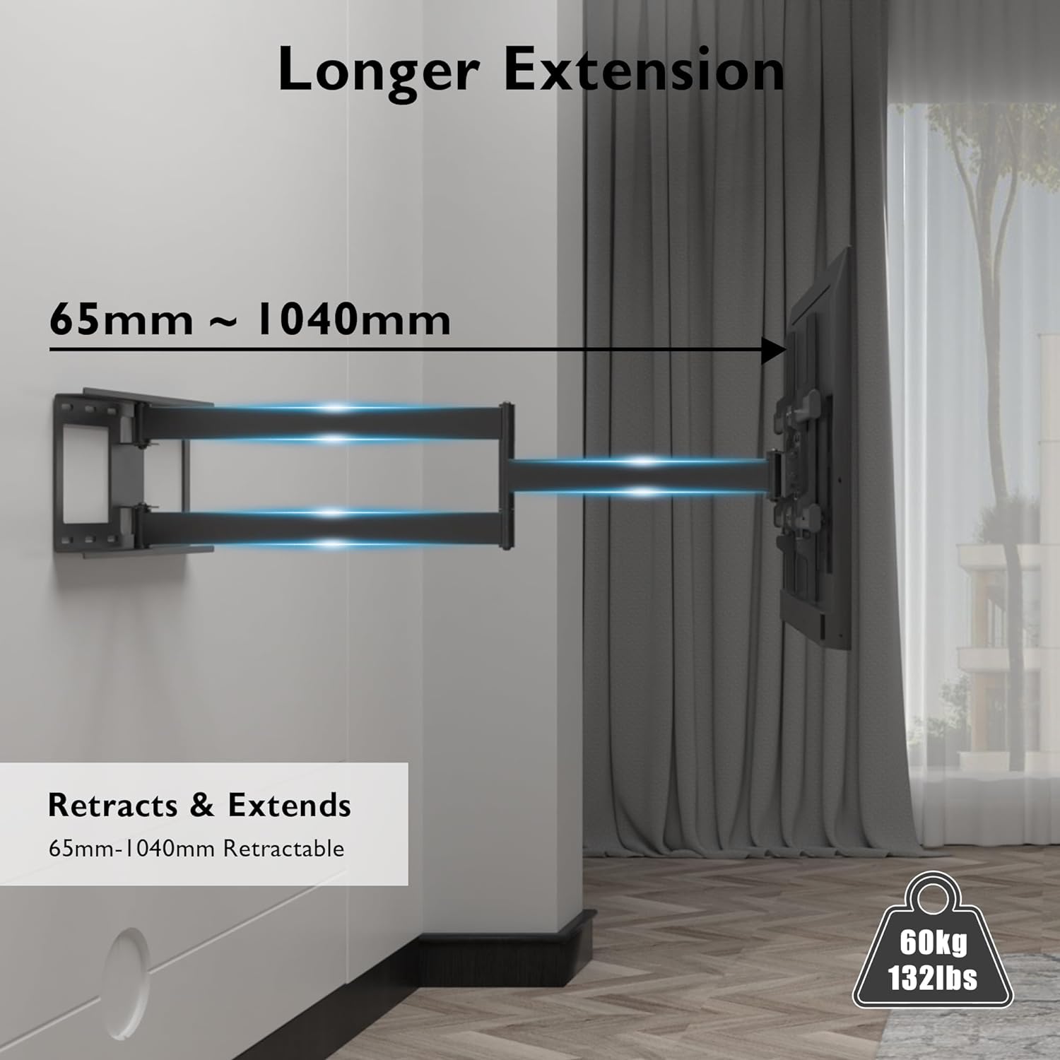 Moove 32" - 75" Extra Long Articulated Arm TV Wall Bracket | SMBR3275WB Wall Mount Bracket Moove AVMounts