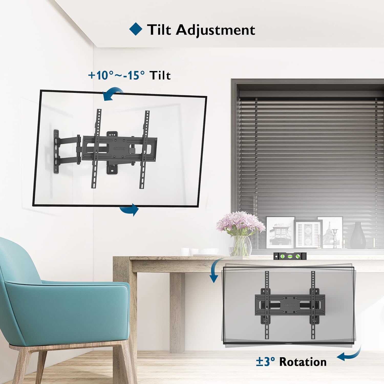 Moove 26"-50" Corner TV Wall Mount Bracket | SMBR2650WB Wall Mount Bracket Moove AVMounts